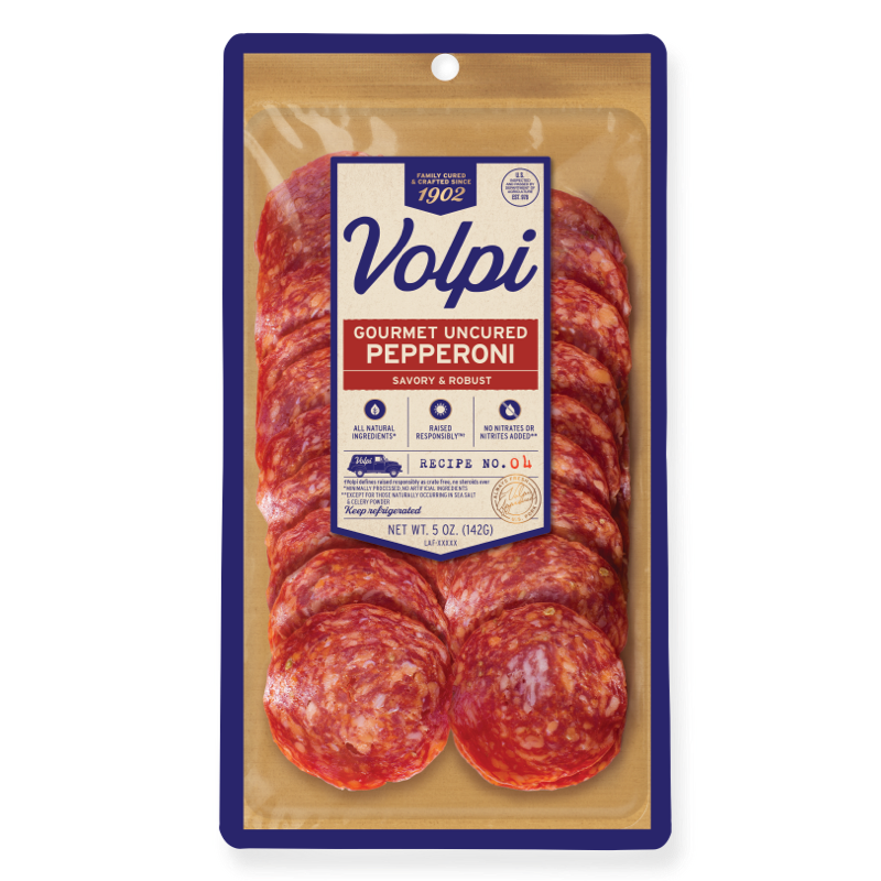 Gourmet Uncured Pepperoni 5 oz. Savory & Robust Volpi Foods