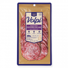 Presliced Traditional Peppered Salame Volpi Foods 1