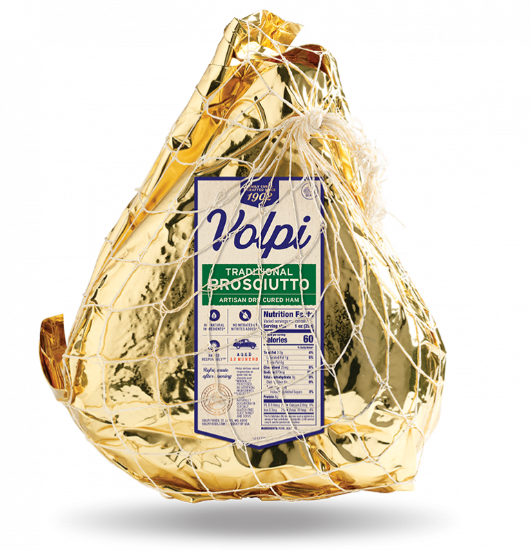 Traditional Prosciutto (Boneless) Artisan Dry Cured Ham Volpi Foods