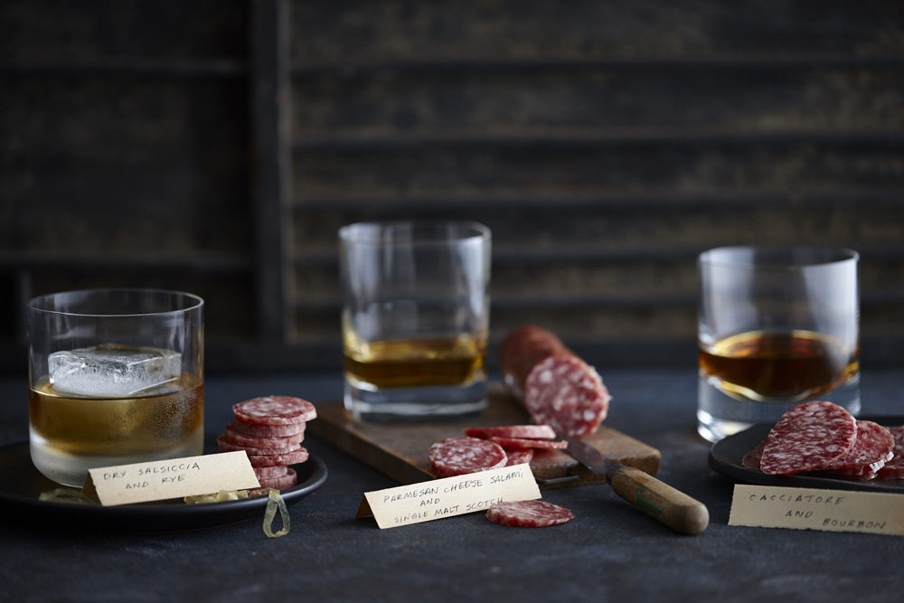 Salame and Whiskey Pairing Volpi Foods