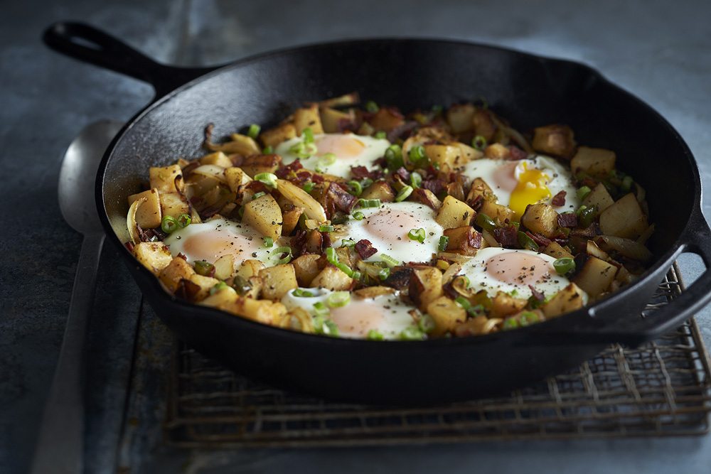 Farmhouse Chorizo Hash Browns with Baked Eggs Volpi Foods