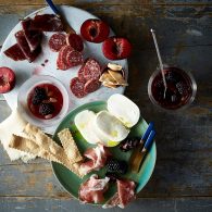 Salame Platter with Smoked Mozzarella Plums and Pickled Blackberries Hero A