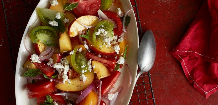 Summer Tomato Peach Mint Salad hero A for website