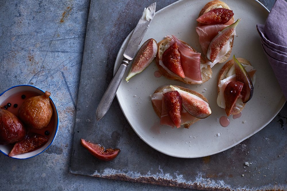 Pickled Fig and Prosciutto Crostini Volpi Foods