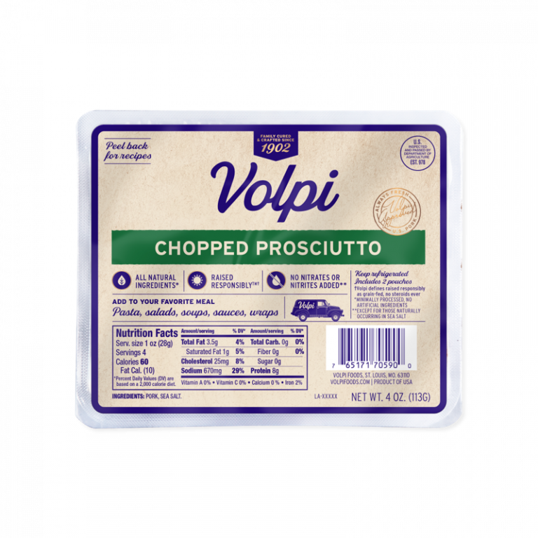 Heritage Prosciutto 3 oz. Artisan Dry Cured Ham Volpi Foods