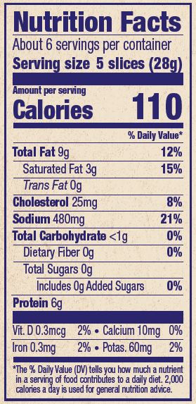 Nutritional Facts - Sliced Trio