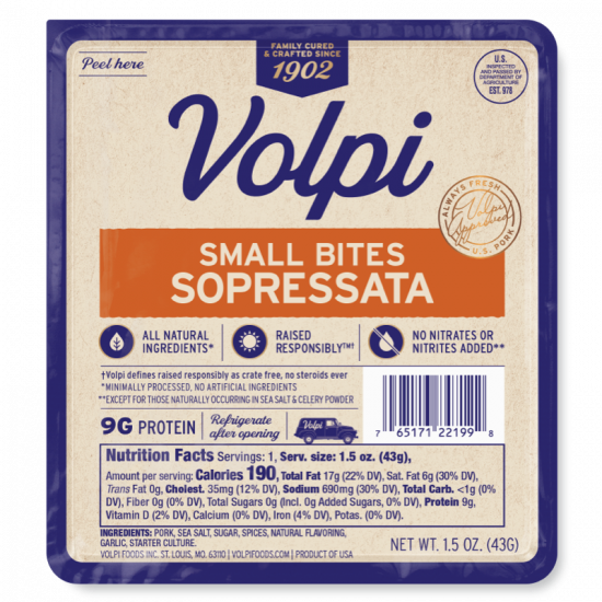 Volpi Small Bites Sopressata 22199 Volpi Foods 1