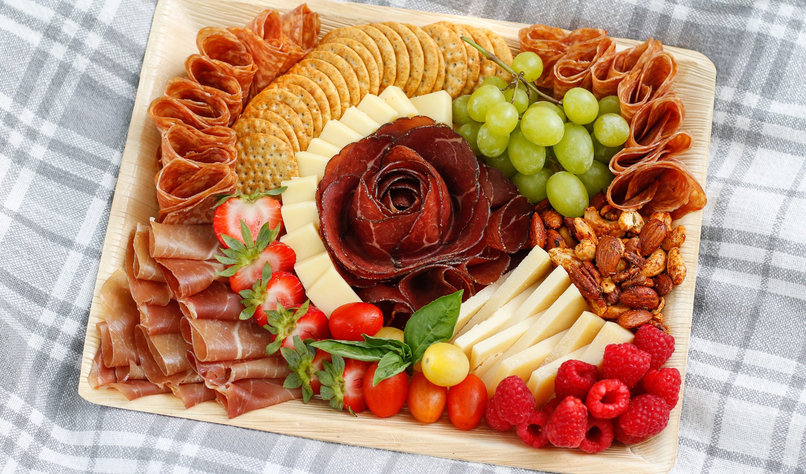 Picnic or Camping Charcuterie Board with Shopping List